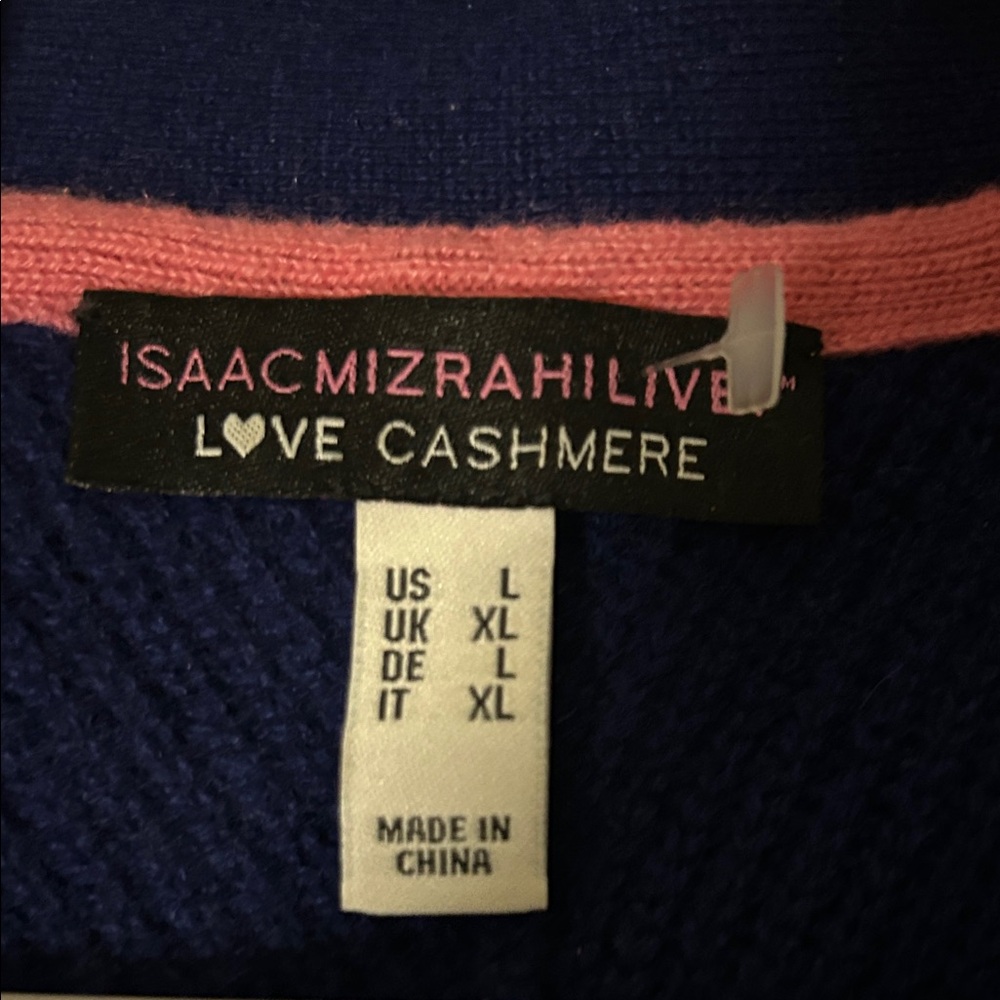 Isaac Mizrahi 100% cashmere Royal Blue Open Cardigan Size L - Picture 14 of 14